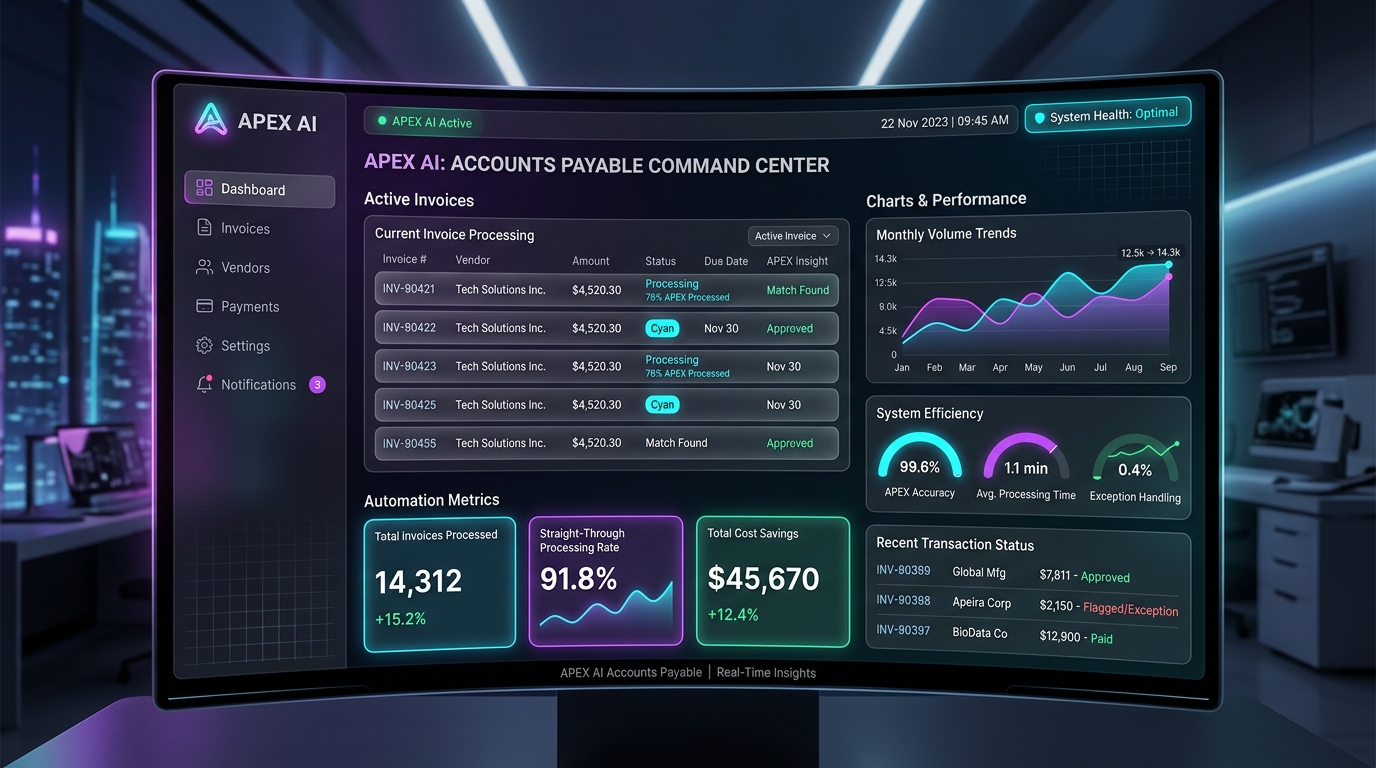 AI Accounts Payable Command Center Dashboard